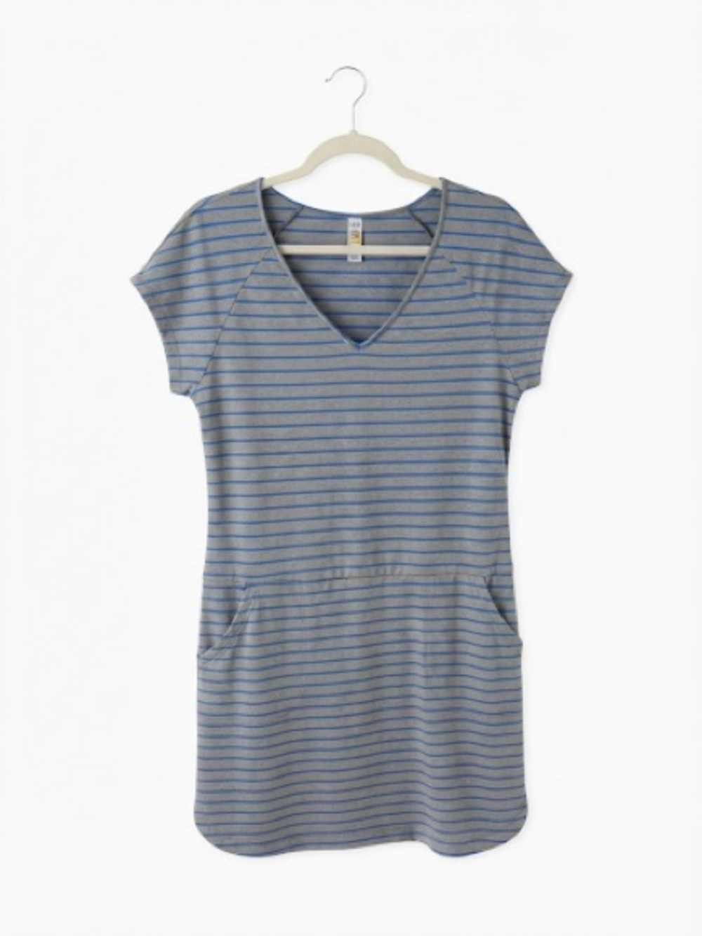 Lole Striped Blue Dress Stretch Pockets Quick Dry Medium Travel Beach Coverup